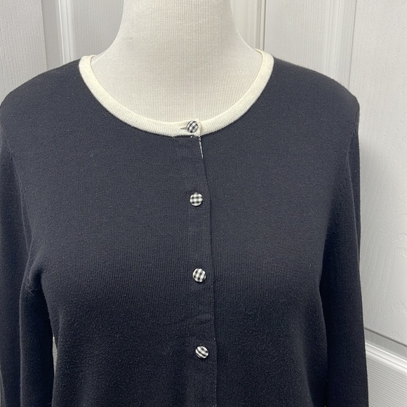 C.J. Banks Black & White Sweater Cardigan 14W (X) - Picture 2 of 8